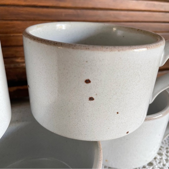 5 MCM Dansk Nielstone Speckled Stoneware Flat Mugs Cups Niels Refs-gaard Design - Picture 4 of 15